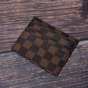 Luxury Checkered Card Holder